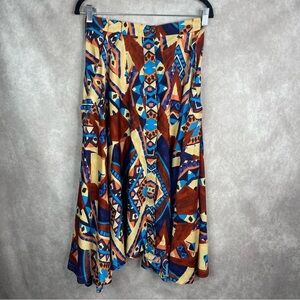 Ronny Kobo Geometric Print Pull On Midi Skirt In Multi Women's Size M